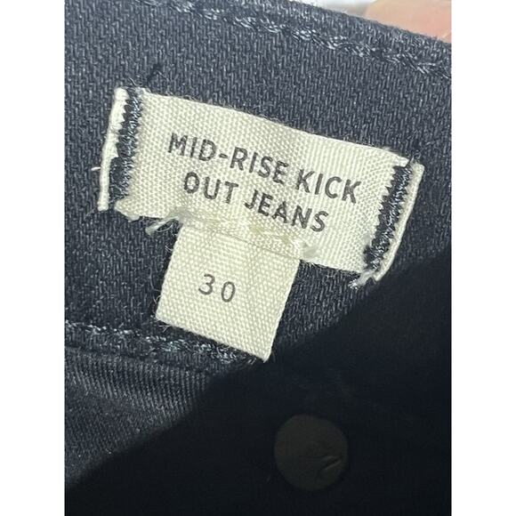 Madewell Kick Out Crop Jeans Womens 30 Black Rinse Wash Mid Rise Denim - Picture 8 of 10